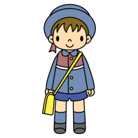 Clip art of kindergarten boy wearing school uniform