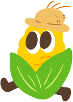 Corn with straw hat