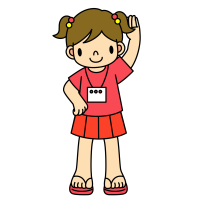 Clip art of girl doing radio calisthenics