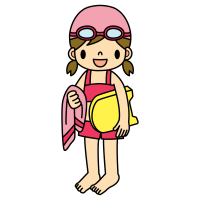 Clip art of girl in swimming clothes