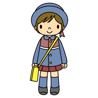 Clip art of kindergarten girl in uniform