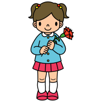 Clip art of a girl with carnation for Mother's Day