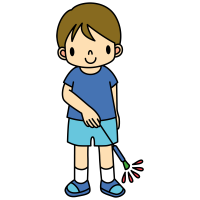 Clip art of boy doing fireworks