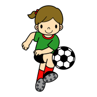 Clip art of girl playing soccer