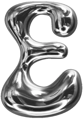 실버 크롬 알파벳 E