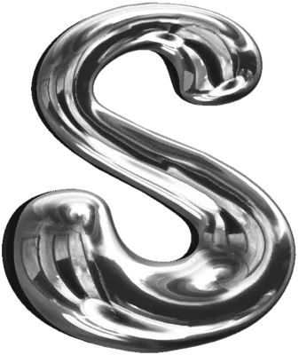 실버 크롬 알파벳 S