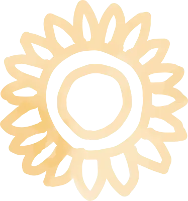 水彩風の手書きの向日葵のイラスト