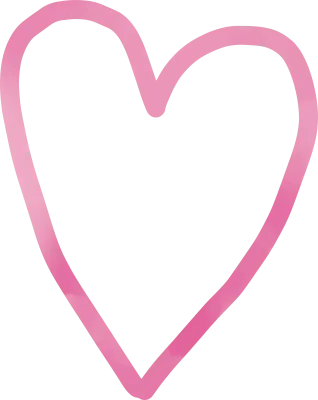 手書き風の水彩のハートのイラスト