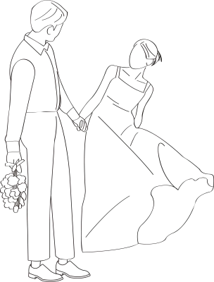 웨딩 결혼 청첩장 일러스트