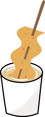 일러스트 분식, 오뎅, 꼬치오뎅