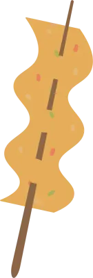 일러스트 분식, 오뎅, 꼬치오뎅