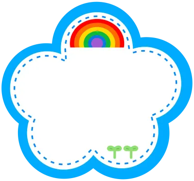 구름 무지개 메모지 일러스트