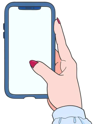 スマートフォンを持つ手