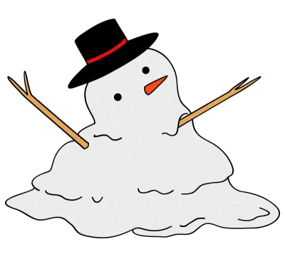 溶けた雪だるまのイラスト