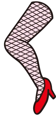 網タイツのハイヒールの足