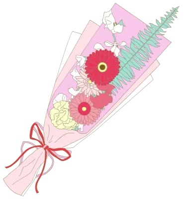 ガーリーなピンクの花束