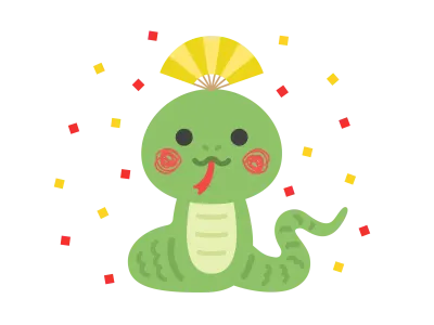 温泉に入る蛇のキャラクター