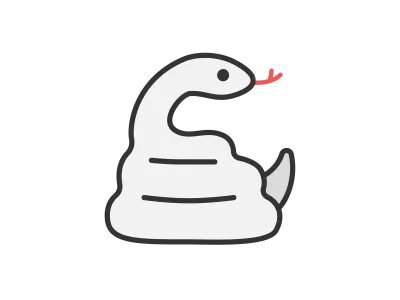 とぐろを巻いた白蛇