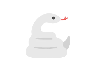 とぐろを巻いた白蛇