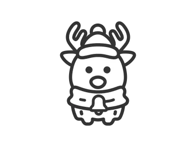 サンタクロースの衣装を着たトナカイのイラスト