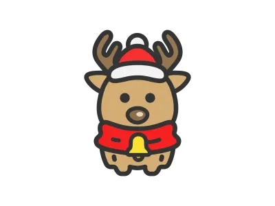 サンタクロースの衣装を着たトナカイのイラスト