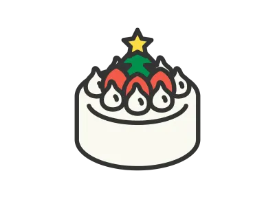 クリスマスケーキのイラスト