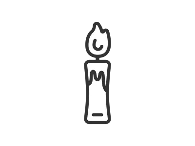 ハロウィンのキャンドルのイラスト