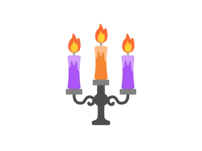 ハロウィンキャンドルのイラスト