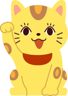 かわいい三毛の招き猫