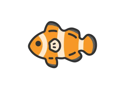 クマノミのアイコンのイラスト