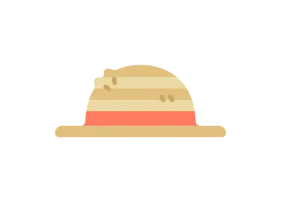 麦わら帽子のアイコンのイラスト