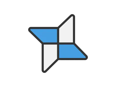 折り紙で作った手裏剣のアイコンのイラスト