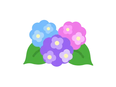 紫陽花の花のアイコンのイラスト