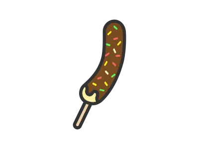 チョコバナナ串のアイコンのイラスト
