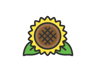 向日葵の花のアイコンのイラスト