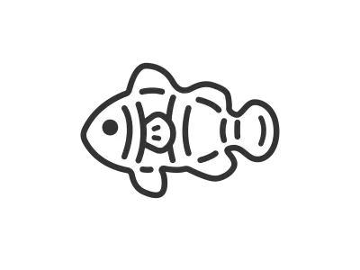 クマノミのアイコンのイラスト