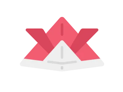 折り紙で作った水色の兜のアイコンのイラスト