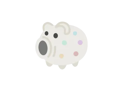 豚の蚊取り線香入れのアイコンのイラスト