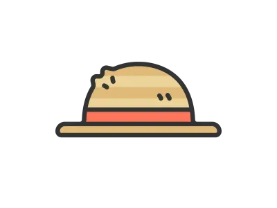 麦わら帽子のアイコンのイラスト