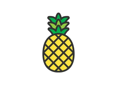 パイナップルのアイコンのイラスト