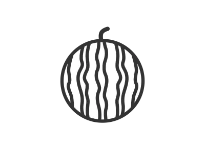 スイカのアイコンのイラスト