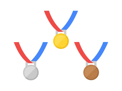 運動会の金銀銅メダルのイラスト