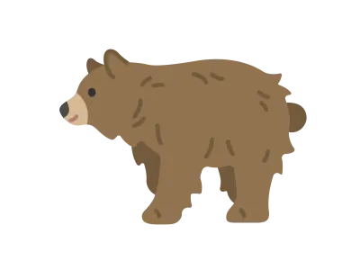 茶色の熊のイラスト