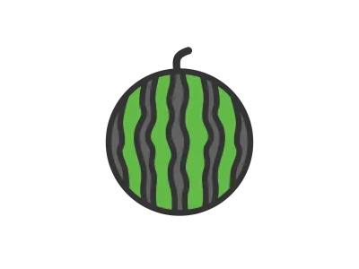 スイカのアイコンのイラスト