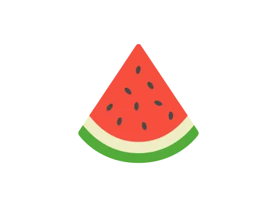 カットしたスイカのアイコンのイラスト