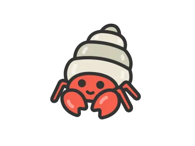 ヤドカリのアイコンのイラスト