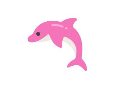 ピンク色のイルカのアイコンのイラスト