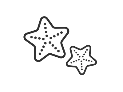 ヒトデのアイコンのイラスト