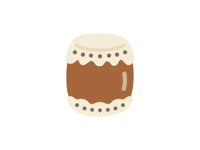 和太鼓のアイコンのイラスト