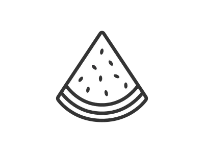 カットしたスイカのアイコンのイラスト